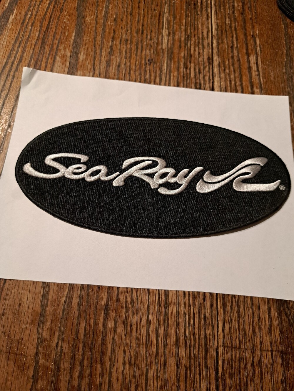 New Large Sea Ray Black Grey Iron On Patches Jacket Hat Shirt Pants Car Cover